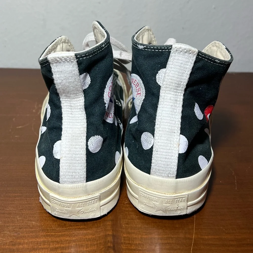 Comme des Garçons PLAY×Converse Chuck Taylor All Star High-Top Sneakers Size 7 - Picture 2 of 9